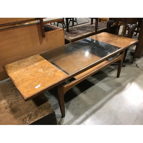 330 - RETRO COFFEE TABLE WITH GLASS TOP