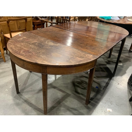 360 - PAIR OF MAHOGANY D END TABLES AND 2 LEAVES