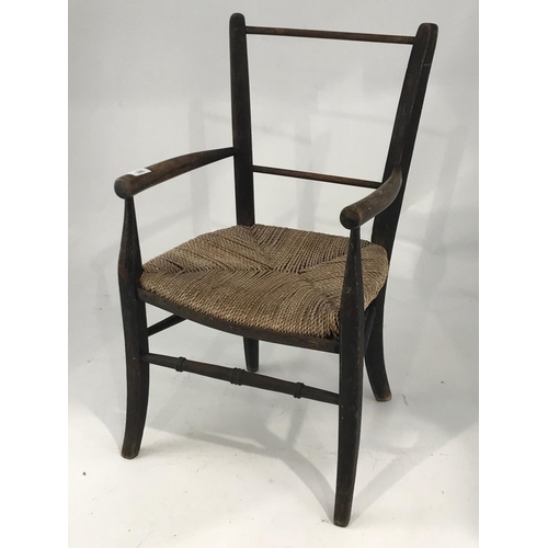 386 - CHILDS CHAIR WITH RUSH SEAT