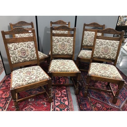 388 - 6 OAK DINING CHAIRS