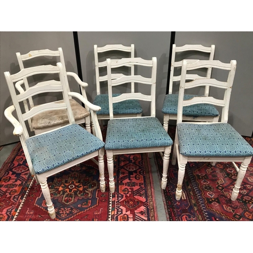 396 - 6 WHITE PAINTED CHAIRS