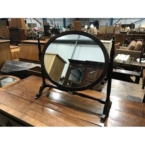 65 - OVAL DRESSING TABLE MIRROR TOGETHER WITH A RECTANGULAR DITTO