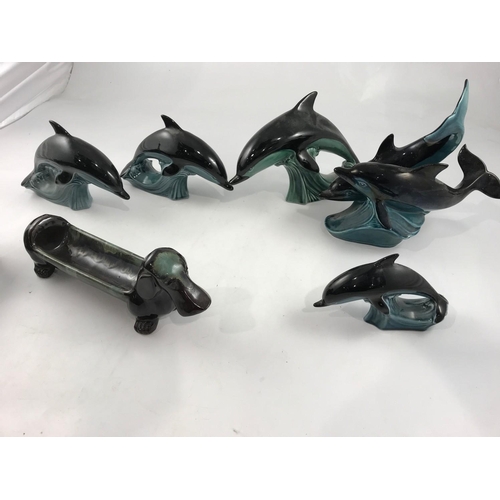 804 - SMALL COLLECTION OF POOLE POTTERY DOLPHINS ETC