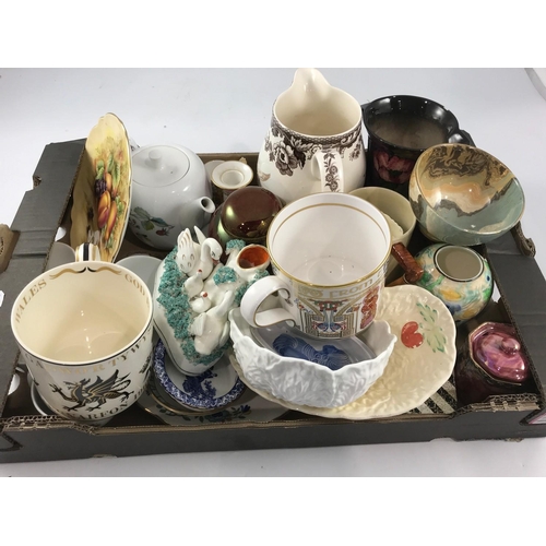 886 - LARGE QUANTITY MISC. CHINA AND PORCELAIN TO INCLUDE TUNSTALL, POOLE, CROWN DEVEN, MUSICAL JUG AND OT... 