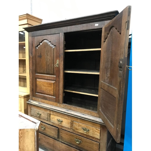 9 - LARGE GEORGIAN OAK PANELLED HOUSEKEEPERS CUPBOARD