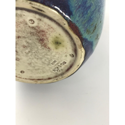 958 - RUSKIN HIGH FIRED VASE DATED 1913, OF OVOID SHAPE, BLUE, LAVENDER AND PURPLE COLOURING, APPROX. 25 c... 