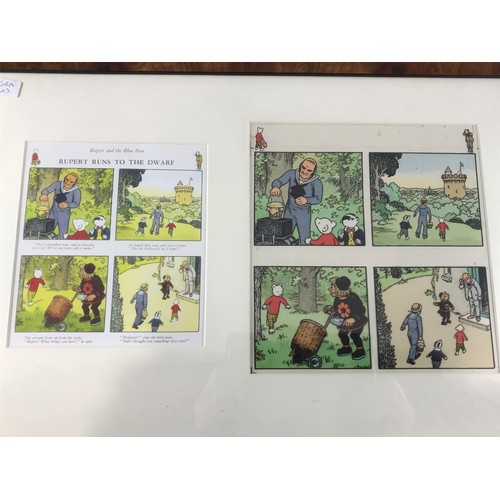 500 - FRAMED ACETATES FOR ILLUSTRATIONS IN RUPERT BEAR ANNUALS