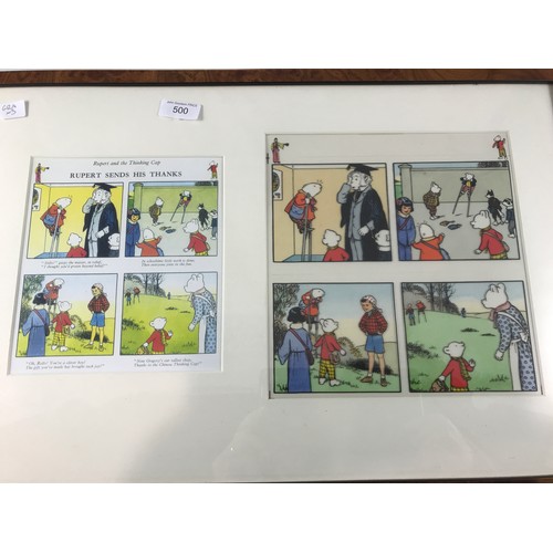 500 - FRAMED ACETATES FOR ILLUSTRATIONS IN RUPERT BEAR ANNUALS