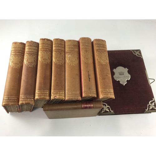 504 - VICTORIAN PHOTO ALBUM AND CONTENTS, BOOKS INC. THE TUDOR TRANSLATIONS, 7 VOLS. AND COSMO MONKHOUSE, ... 