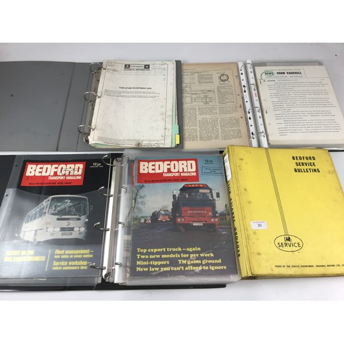 39 - 4 VOLUMES OF BEDFORD VEHICLE FLEET SERVICE TECHNICAL NEWS 1973 BEDFORD TRANSPORT MAGAZINES 76 77 REL... 