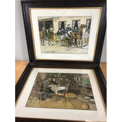 1329 - SET OF 7 FRAMED CECIL ALDIN DICKENS PRINTS AND 5 OTHER COACHING PRINTS, Overall, the Aldin frames ar... 