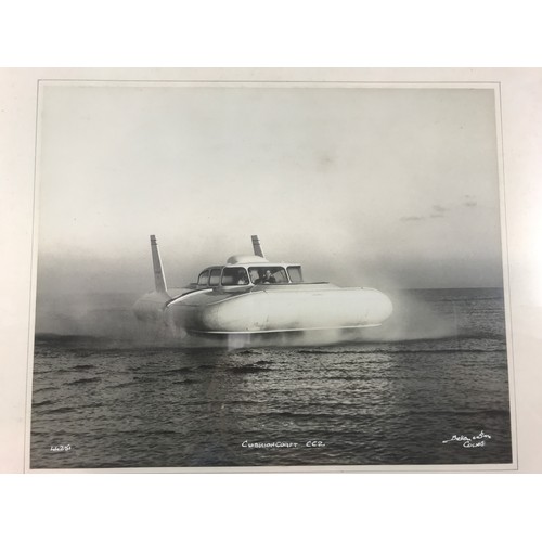 68 - COLLECTION OF INTERESTING HOVERCRAFT PHOTOGRAPHS AND BOOKS, PICTURE OF IHU EARLY HOVERCRAFT, THE CUS... 