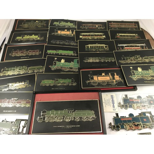 69 - A COLLECTION OF TRANSPORT RELATED WIRE FRAMED MOUNTED RAILWAY PICTURE PRINTS