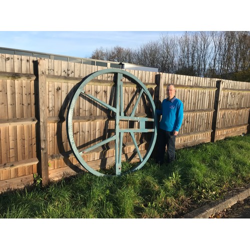 42 - EX MALVERN PRIORY, LARGE BELL WHEEL BY TAYLORS OF LOUGHBOROUGH 1887, APPROX. 1920 cm DIA.