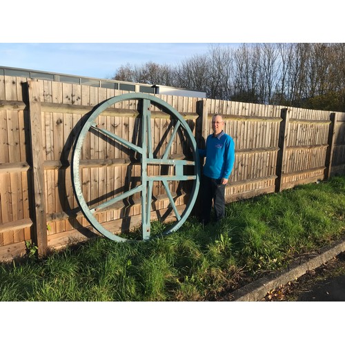 41 - EX MALVERN PRIORY, LARGE BELL WHEEL BY TAYLORS OF LOUGHBOROUGH 1887, APPROX. 1920 cm DIA.