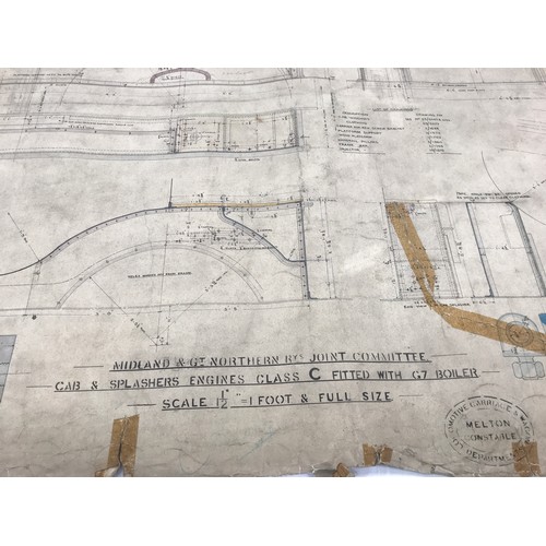 80 - RAILWAY INTEREST HAND DRAWN DRAWING OF MIDLAND AND GREAT NORTHERN KABY SPASHES C CLASS