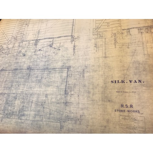 81 - DYE LINE PRINTS NORTH STAFFORDSHIRE RAILWAY, MILK VAN X 3 AND SILK VAN PLUS NSR COVERED GOODS WAGGON... 