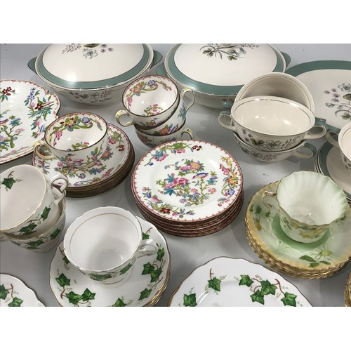 768 - VARIOUS DECORATIVE PART TEA AND DINNER SERVICES INCLUDING MINTON, MIDWINTER, COLCLOUGH IVY ETC