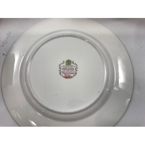 828 - PARAGON VICTORIANA ROSE AND ROYAL DOULTON ROSE ELEGANS PART TEA SERVICES