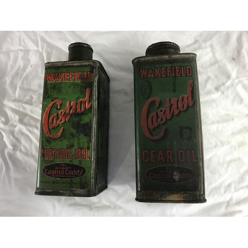 44 - COLLECTION OF VINTAGE TINS INCLUDING WAKEFIELD CASTROL MOTOR OIL AND GEAR OIL, THE QUART 