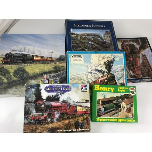 78 - RAILWAY THEMED JIGSAWS X6 INC. VICTORY DUCHESS OF ATHOLL, HENRY & MIDLAND TRAILS