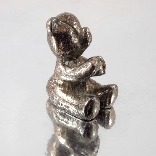 680 - MINIATURE SILVER TEDDY BEAR