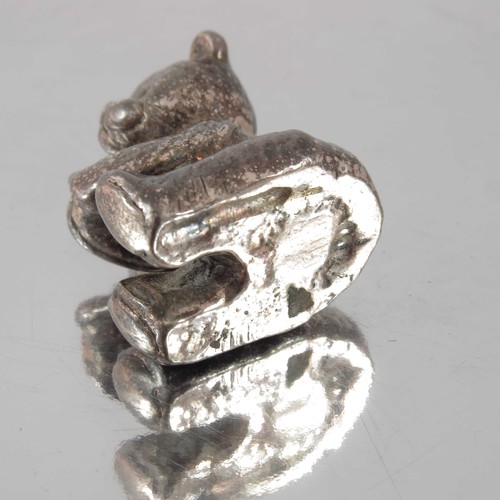 680 - MINIATURE SILVER TEDDY BEAR