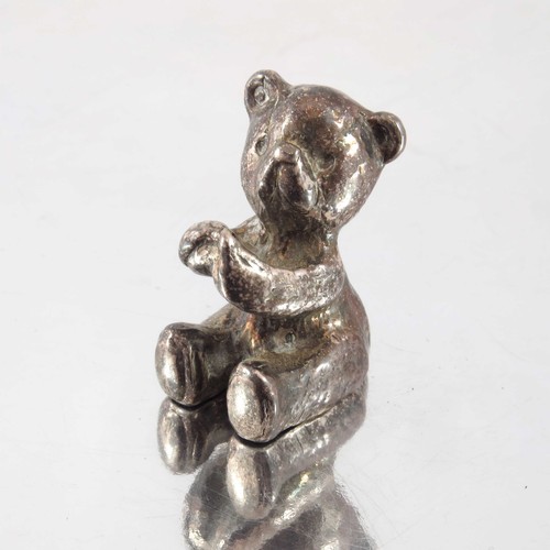 680 - MINIATURE SILVER TEDDY BEAR