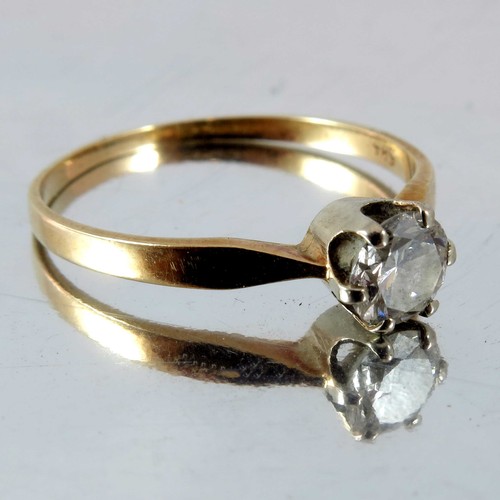 778 - SOLITAIRE DIAMOND RING ON YELLOW GOLD SHANK STAMPED 585