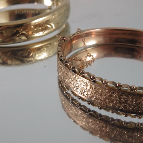 732 - 9 CARAT GOLD BANGLE APPROX. 11.1 g AND ONE OTHER