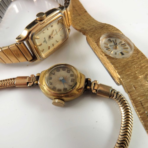 820 - MISC GENTS AND LADIES VINTAGE WATCHES TOGETHER WITH AN OPEN FACE GOLD PLATED GENTS POCKET WATCH AND ... 