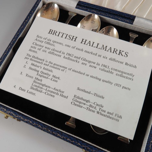 652 - CASED SET OF 6 BRITISH HALLMARKS TEA SPOONS