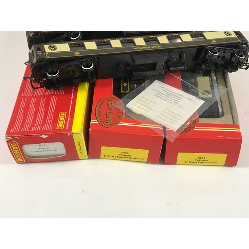 HORNBY 00 GAUGE PULLMAN COACHES. R223 PULLMAN 1ST CLASS PARLOUR CAR X2 ...
