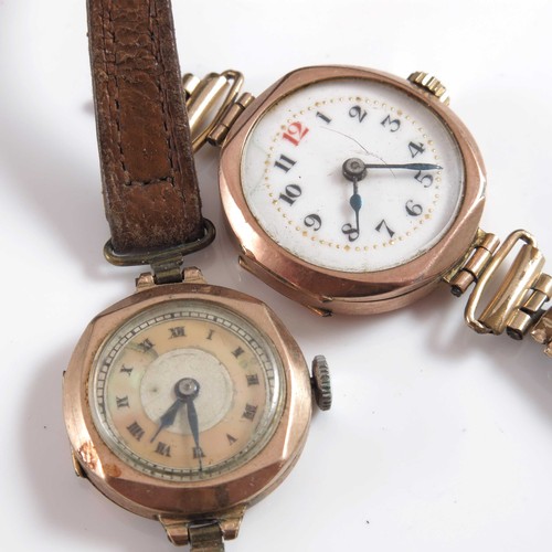 828 - 2 LADIES VINTAGE GOLD CASED WRIST WATCHES