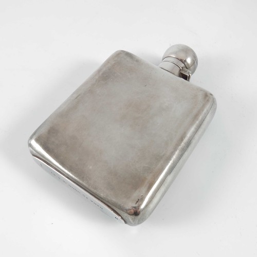 583 - SILVER HIP FLASK 172g with monogram