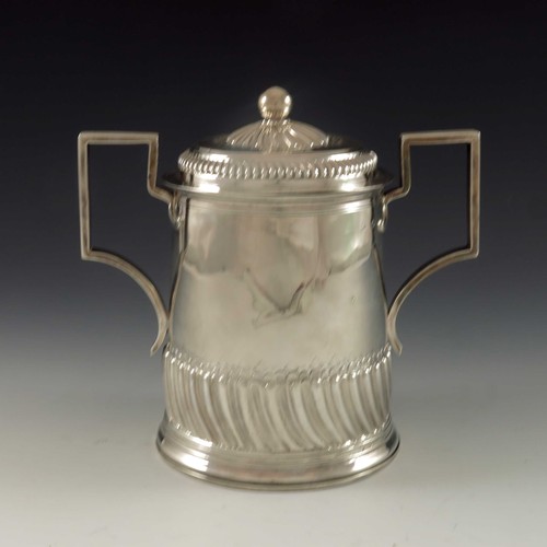 637 - LARGE LIDDED SILVER TROPHY, approx. 756g gross