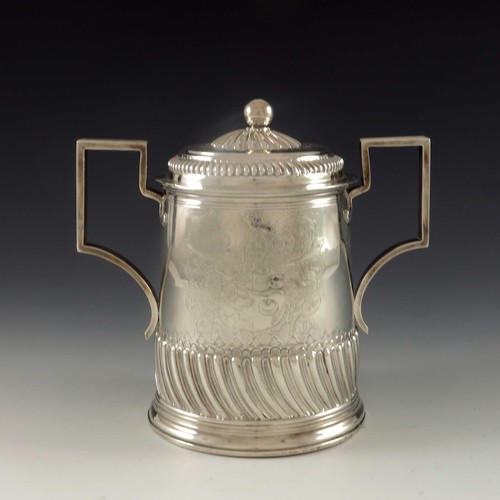 637 - LARGE LIDDED SILVER TROPHY, approx. 756g gross