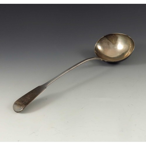 657 - GEORGIAN SILVER LADLE, APPROX. 202g