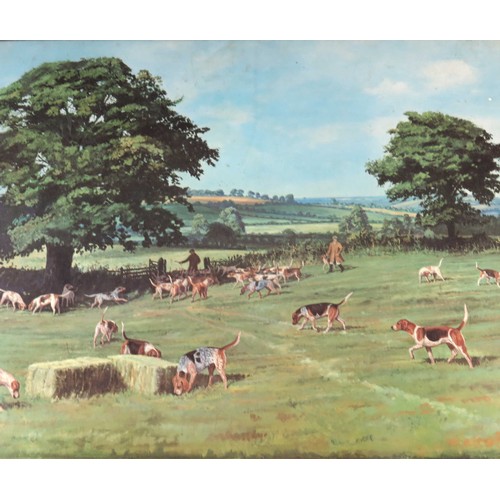 50 - VARIOUS HUNTING RELATED PICTURES AND PRINTS AND OTHERS TOGETHER WITH A FRAMED MAP OF GLOUCESTERSHIRE... 