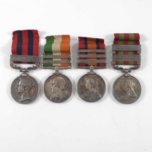 173 - MEDAL GROUP, KSA, QSA, INDIA & INDIA GSM.
KINGS SOUTH AFRICA BARS  SOUTH AFRICA 1901 & 1902, QUEENS ... 