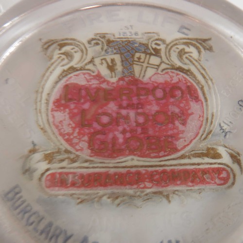 388 - 3 ROUND GLASS ADVERTISING PAPERWEIGHTS