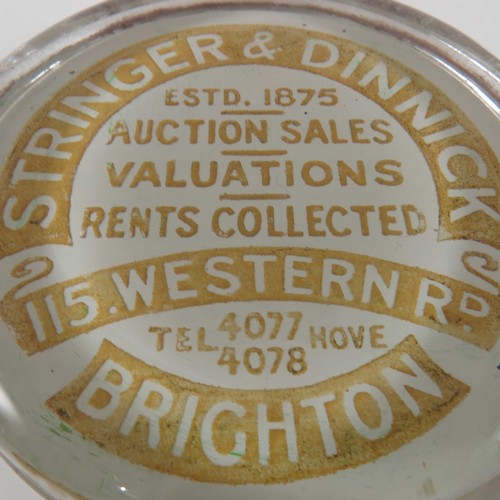 388 - 3 ROUND GLASS ADVERTISING PAPERWEIGHTS