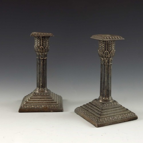 593 - PR. LOADED SILVER CANDLESTICKS