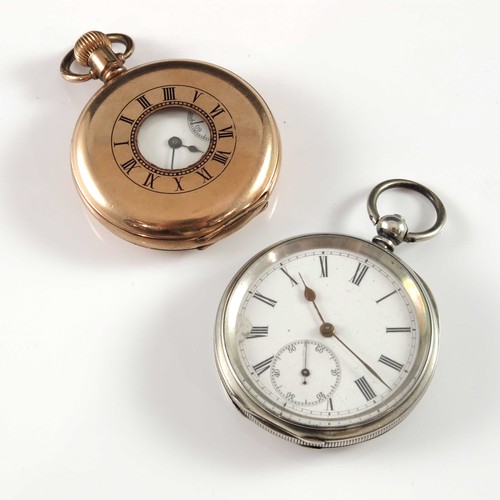 841 - WALTHAM POCKET WATCH DENNISON CASE NO 682096 T/W A SILVER CASED POCKET WATCH