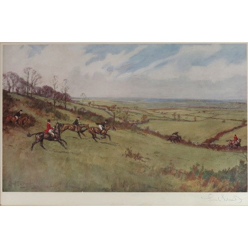 49 - MISC. LIONEL EDWARDS HUNTING RELATED PRINTS INCLUDING TWO SIGNED LOWER RIGHT CATALOGUE FOR EXHIBITIO... 