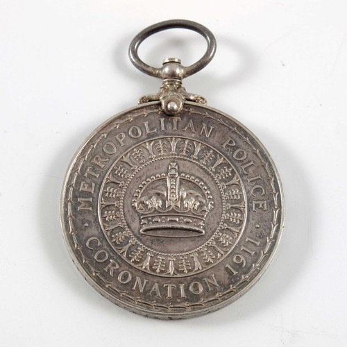 167 - BRITISH 1911 METROPOLITAN POLICE CORONATION MEDAL WITH INSCRIPTION