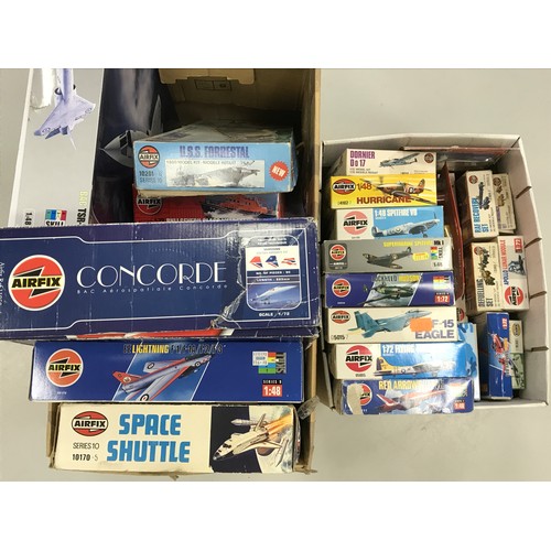 314 - AIRFIX PLASTIC KITS APPROX 26, INCLUDING LARGE SCALE TSR-2, CONCORDE, SPACE SHUTTLE, LIGHTNING F1, M... 