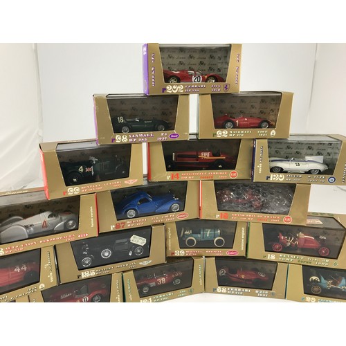 157 - 18 BOXED BRUMM SERIE ORO VEHICLES INCLUDING R112 MASERATI HP 350 GP TRIPOLI 1938, R124 FERRARI 156 H... 