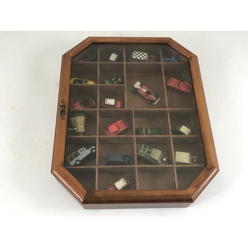 95 - WOODEN DISPLAY BOX AND MISC VEHICLES