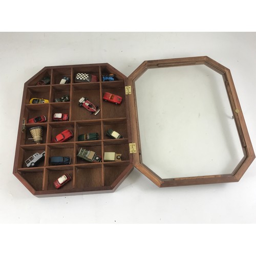 95 - WOODEN DISPLAY BOX AND MISC VEHICLES